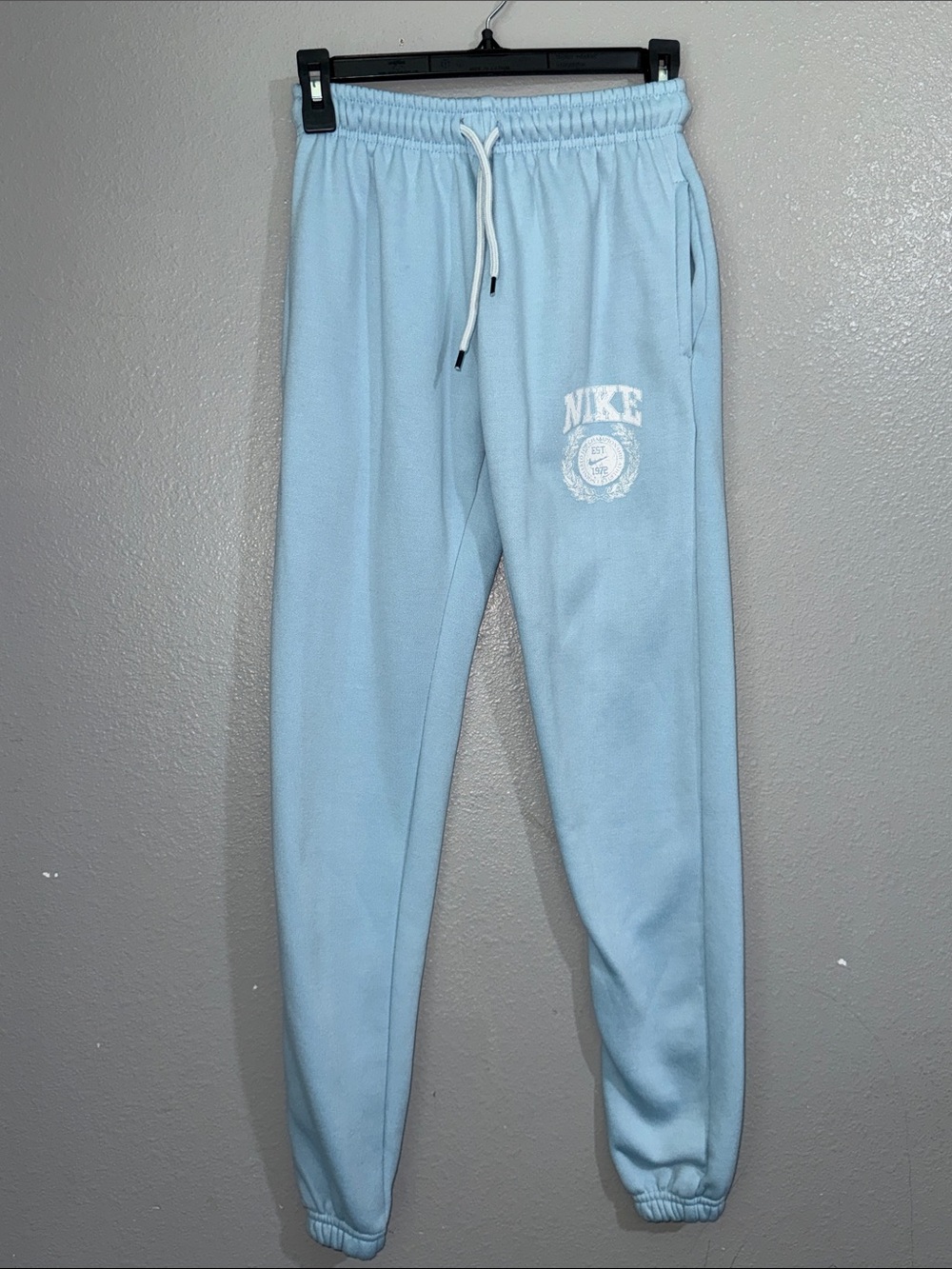 Nike Sky Blue Fleece Joggers with White Logo